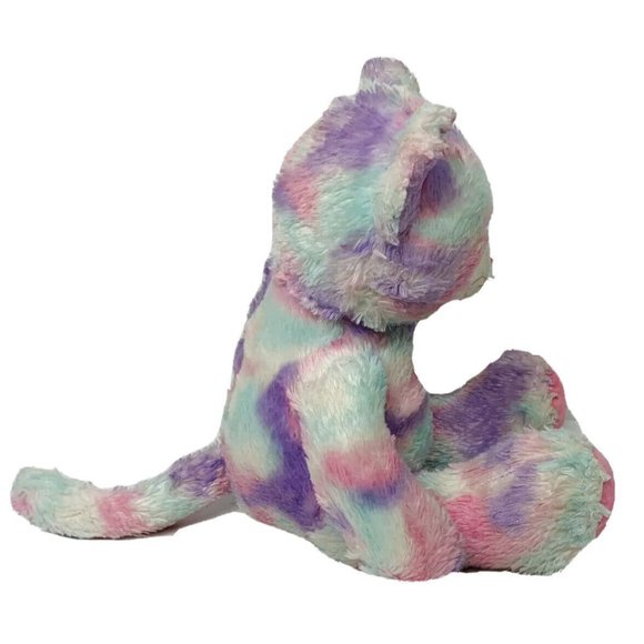 BAB Build A Bear Plush Pastel Swirl Tie-dye Kitty Cat Stuffed Meow Rainbow 16" - Picture 4 of 11